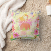 Coussin Fée dans le jardin. Personnalisé.Pilote (Couverture)