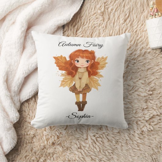 Coussin Fée d'automne minimale - Personnalisée (Couverture)