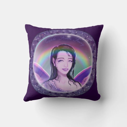 Coussin Fée de la Pluie Violette (Verso)