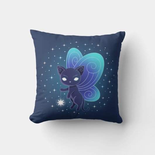 Coussin Fée étoile de nuit Pixie Chat (Recto)