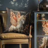 Coussin Fée Licorne Blanche Avec des Ailes de Papillon Ora