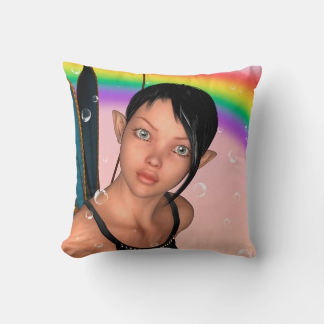 Coussin Fée sous l'arc-en-ciel (Recto)