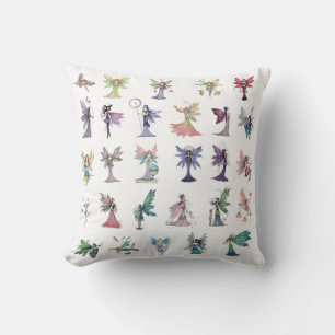 Coussin Fées amusantes et colorées de Molly Harrison Art