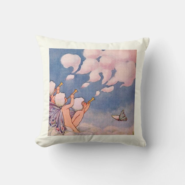 Coussin Fées des Nuages Créant des Nuages (Recto)