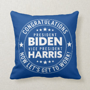 Coussin Félicitations au Président Biden, VP Harris! Cou