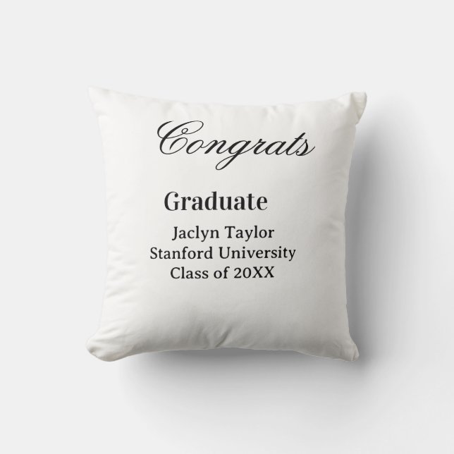 Coussin Félicitations diplômé nom université nom promotion (Recto)