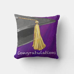 Coussin Félicitations noir et pourpre