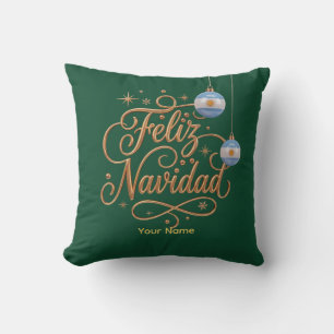 Coussin Feliz Navidad Argentine Noël Personnalisé