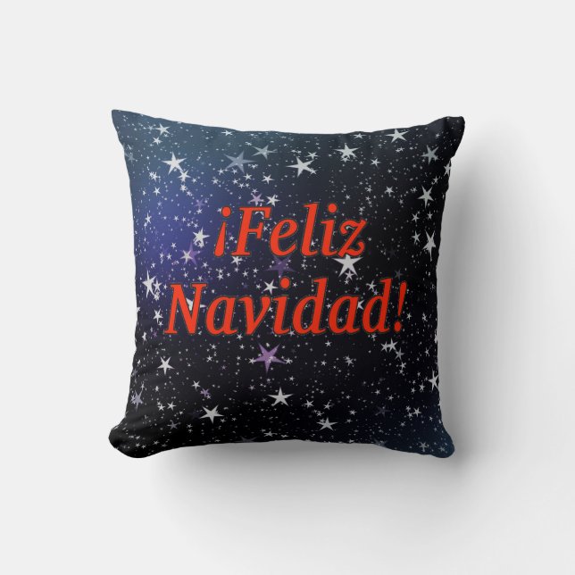 Coussin ¡Feliz Navidad! Joyeux Noël en espagnol (Recto)