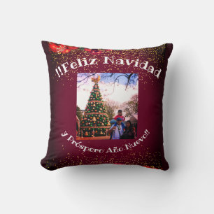 Coussin Feliz Navidad Parties scintillant moderne Lettres