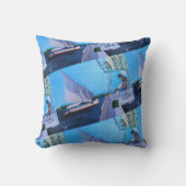 Coussin Feluccas sur le Nil Peinture d'Alfred Fox (Recto)