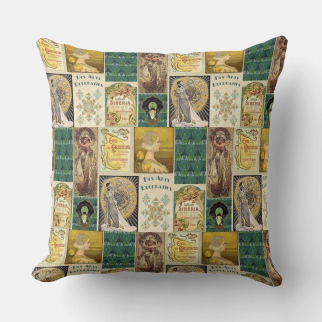 Coussin féminin Art Nouveau (Recto)