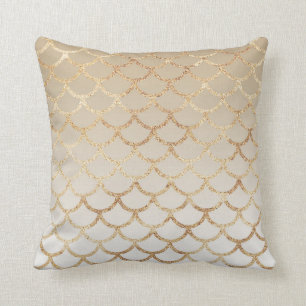 Coussin Féminin et glamour ombré or sirène paillettes scin