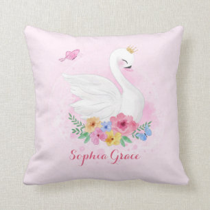 Coussin Feminine Rose Swan Princess Décoration