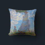 Coussin Femme avec Parasol, Monet<br><div class="desc">Oscar-Claude Monet (14 novembre 1840 - 5 décembre 1926) était un peintre français, un fondateur de la peinture impressionniste française et le praticien le plus constant et le plus prolifique de la philosophie du mouvement d'exprimer ses perceptions avant la nature, surtout en ce qui concerne la peinture en plein air...</div>