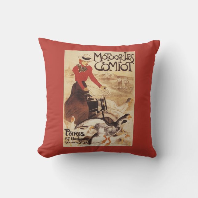 Coussin Femme de Comiot Motocycles et affiche de promo (Recto)