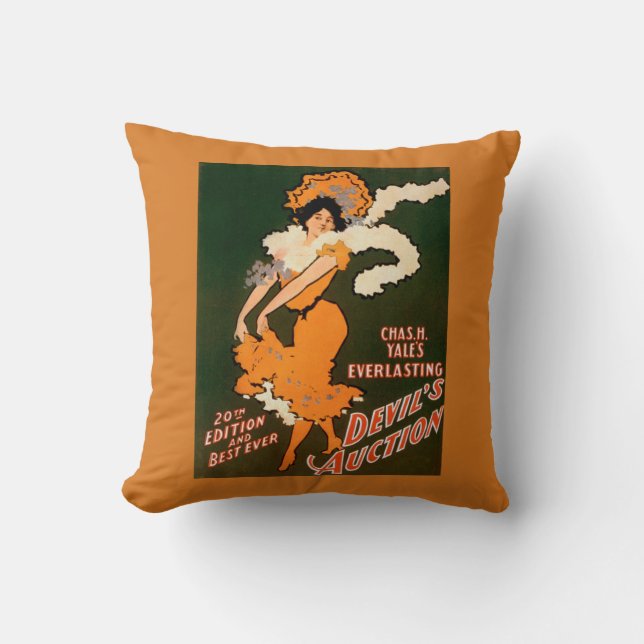 Coussin Femme de la vente aux enchères du diable dans le (Recto)