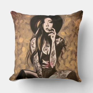 Coussin femme de rêve en or