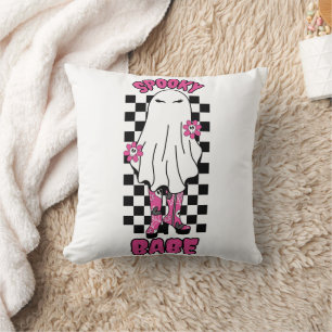 Coussin Femme "Éffrayant Babe" Fantôme d'Halloween - Rose