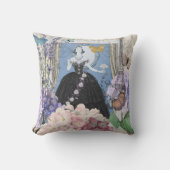 Coussin Femme élégante bleue Robe florale Chic (Recto)