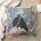 Coussin Femme élégante bleue Robe florale Chic (Couverture)