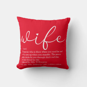 Coussin Femme Élégante Moderne Chic Script Rouge Personnal