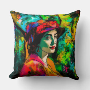Coussin Femme en Casquette rouge