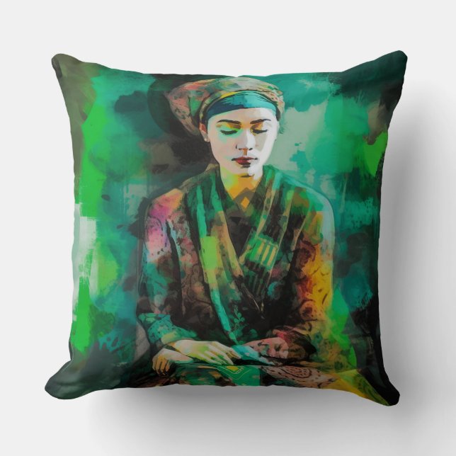 Coussin Femme en vert (Recto)