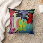 Coussin Femme et papillons Art Abstrait (Couverture)
