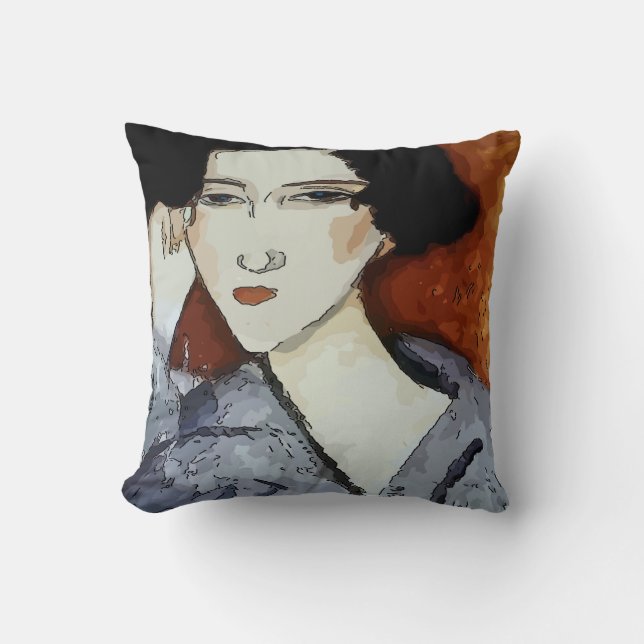 Coussin Femme Face Abstrait (Recto)