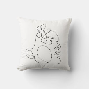 Coussin Femme Face Line Art