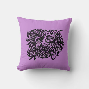Coussin Femme florale avec un design d'oiseau majestueux