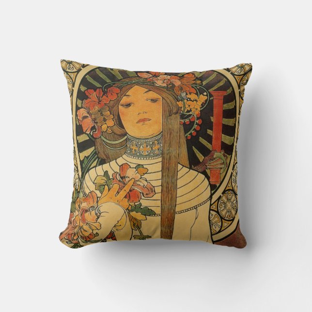 Coussin Femme florale mignonne (Recto)