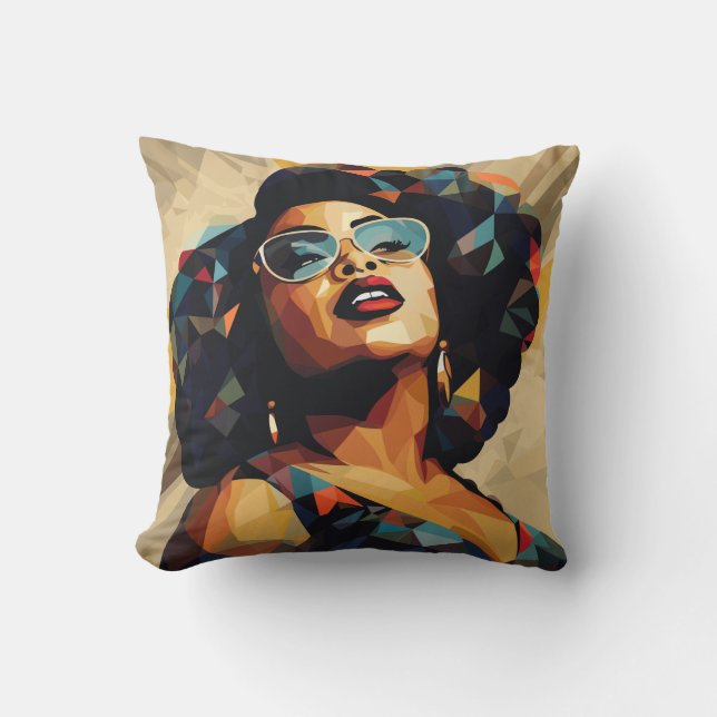 Coussin Femme noire : Artistérie cubiste (Recto)