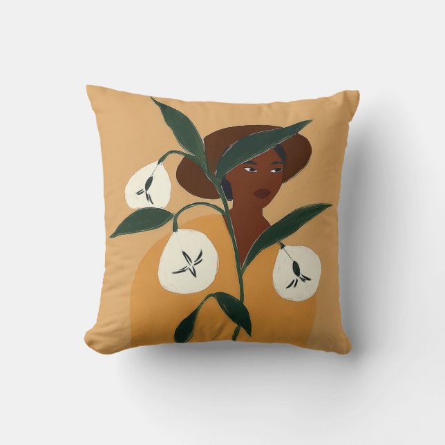 Coussin Femme noire avec callas (Recto)
