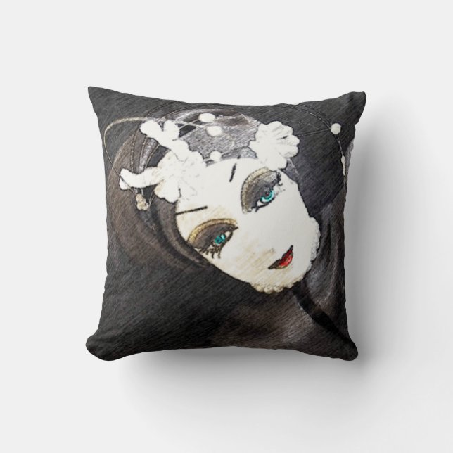 Coussin Femme noire et blanche (Recto)