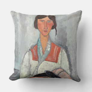 Coussin Femme tzigane avec bébé, 1919 (huile sur toile)