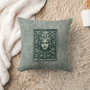 Coussin Femme verte - Pierre