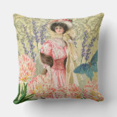 Coussin Femme victorienne florale rose Régence (Verso)