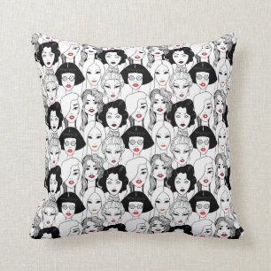 Coussin Femmes avec le motif de rouge à lèvres
