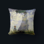 Coussin Femmes avec parasol ~ Madame Monet avec son fils<br><div class="desc">Tableau impressionniste vintage "Femmes avec un parasol ~ Madame Monet avec son fils" de Claude Monet,  1875.</div>
