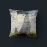 Coussin Femmes avec parasol ~ Madame Monet avec son fils<br><div class="desc">Tableau impressionniste vintage "Femmes avec un parasol ~ Madame Monet avec son fils" de Claude Monet,  1875.</div>