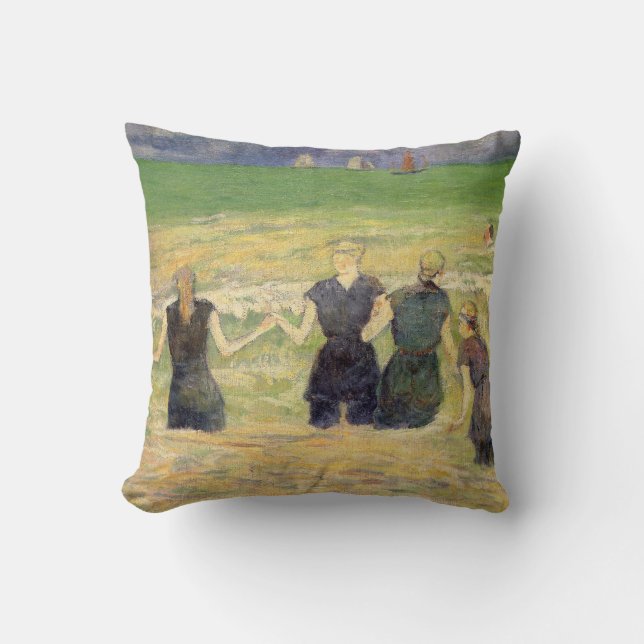 Coussin Femmes baignant Dieppe par Paul Gauguin (Recto)