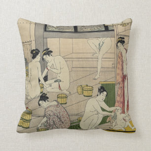 Coussin Femmes de bain public de Torii Kiyonaga