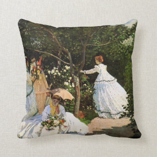 Coussin Femmes de Monet dans le carreau de jardin