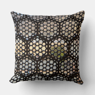 Coussin Fenêtre à treillis géométrique, Inde
