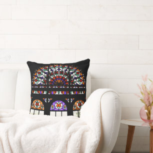 Coussin Fenêtre de vitrail colorée