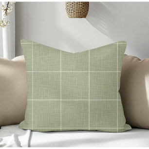 Coussin Fenêtre Rustique moderne Plaid Lin Vert