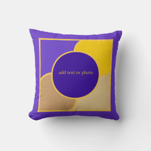 Coussin Feng Shui Nord-Ouest violet, jaune et beige