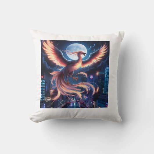 Coussin Fênix flamejante Almofada (Recto)